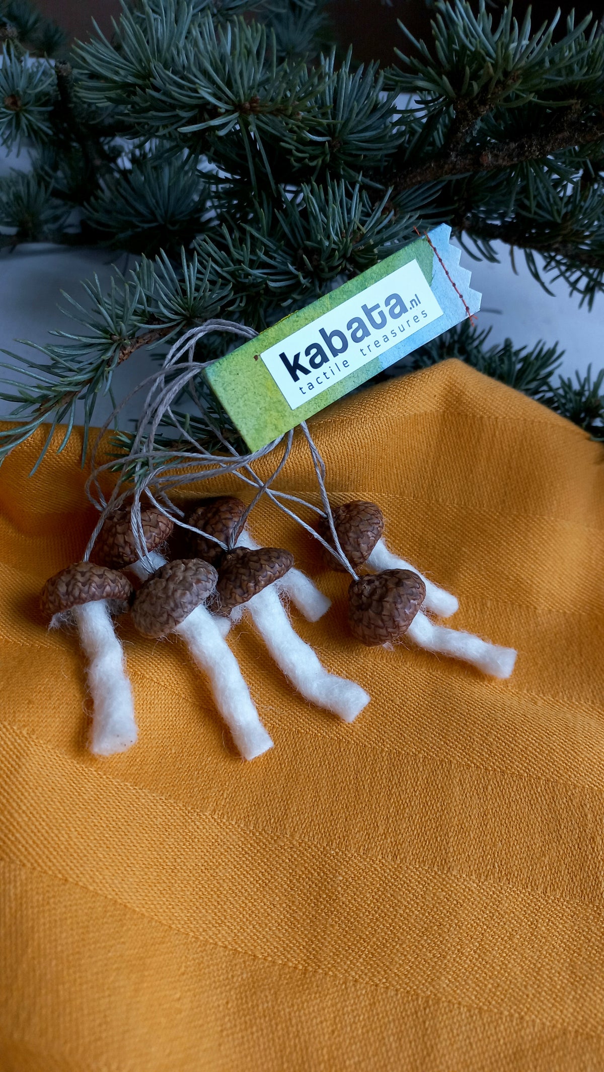 Gevilte paddenstoelen kerstboom hangertjes