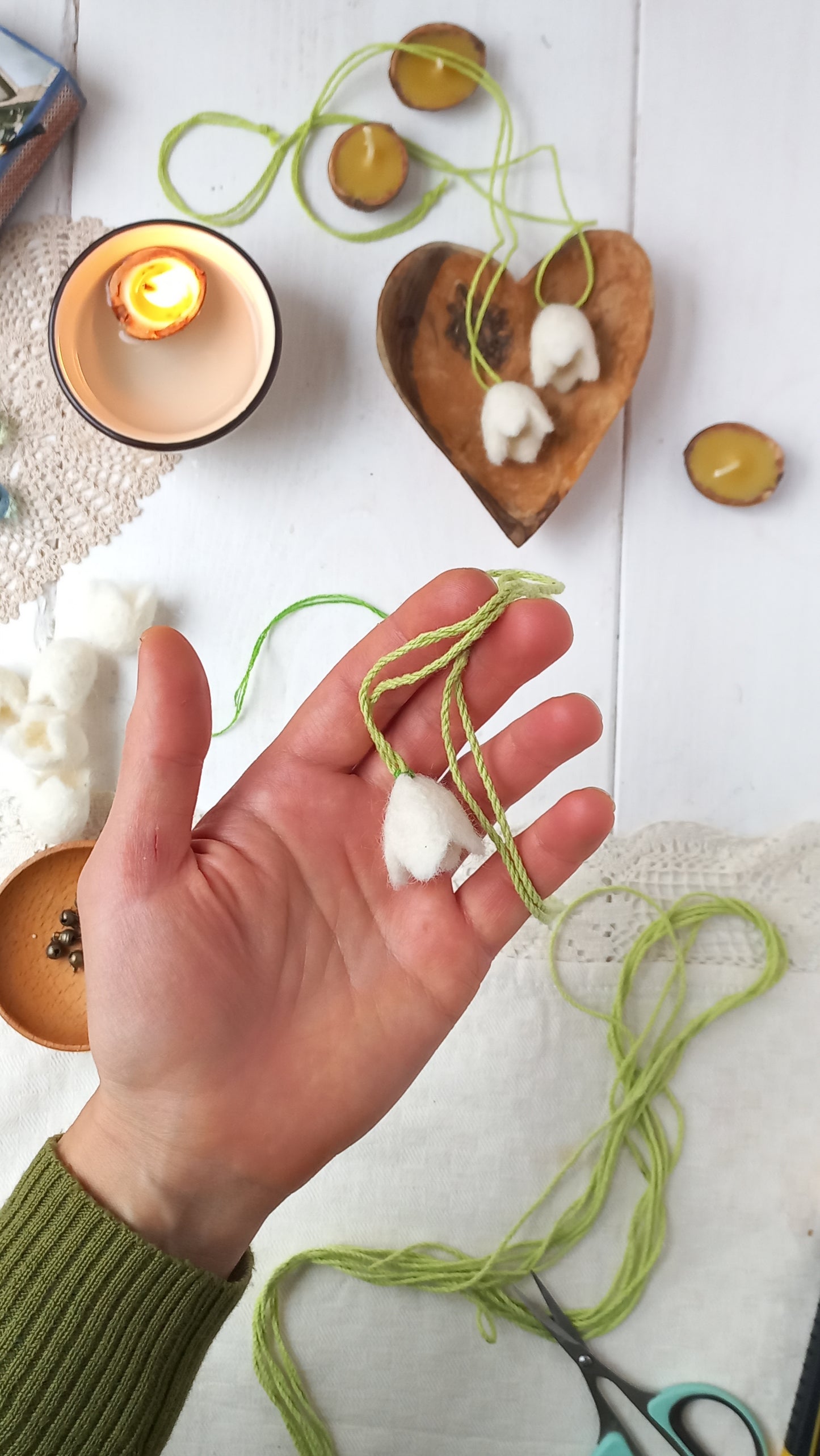 Sneeuwklokjes ketting DIY pakket
