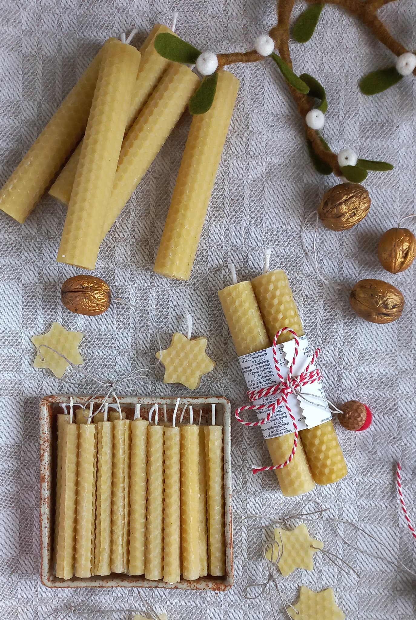 diy bijenwas kaarsen rollen set