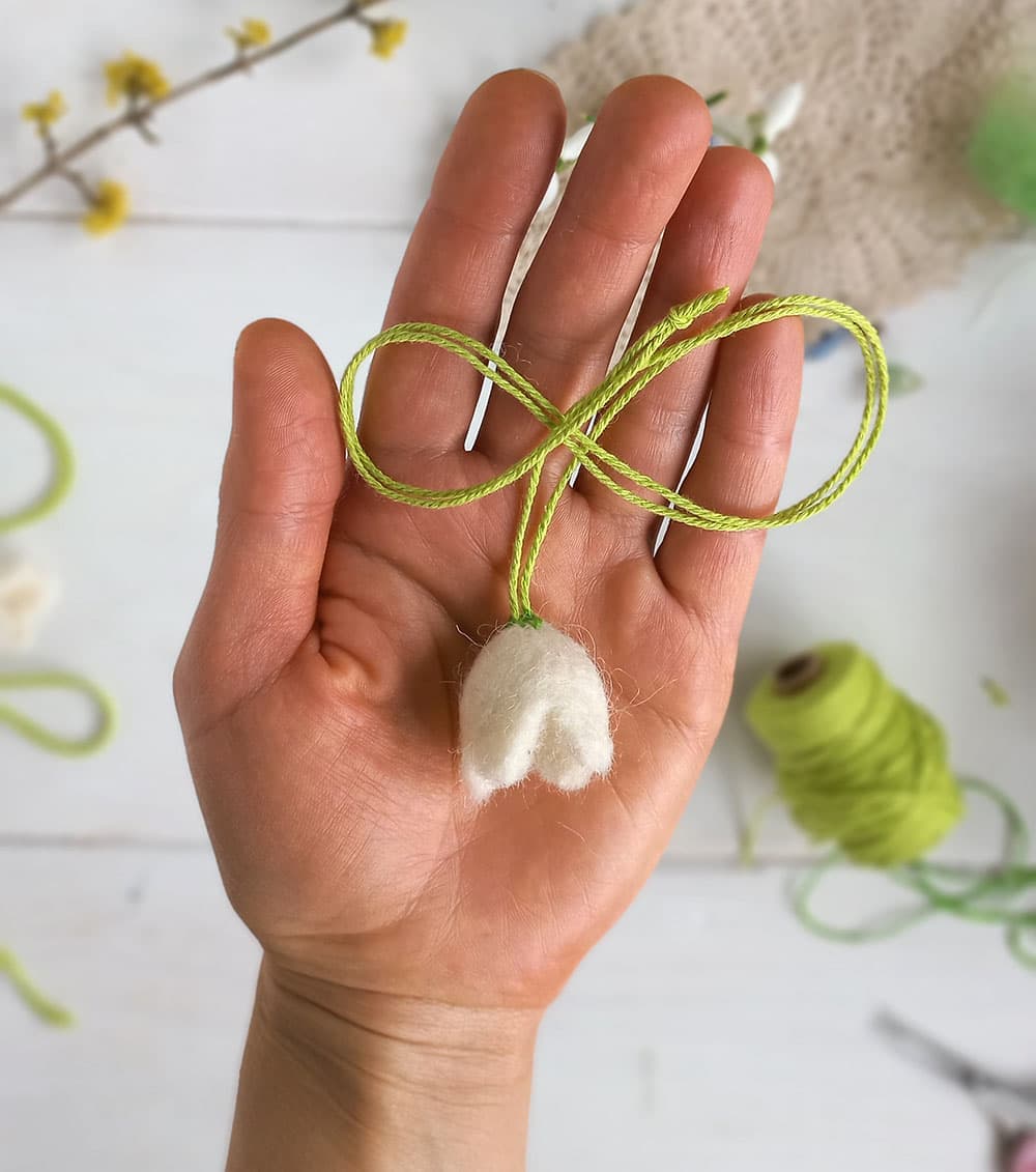 Gevilte sneeuwklokjes ketting